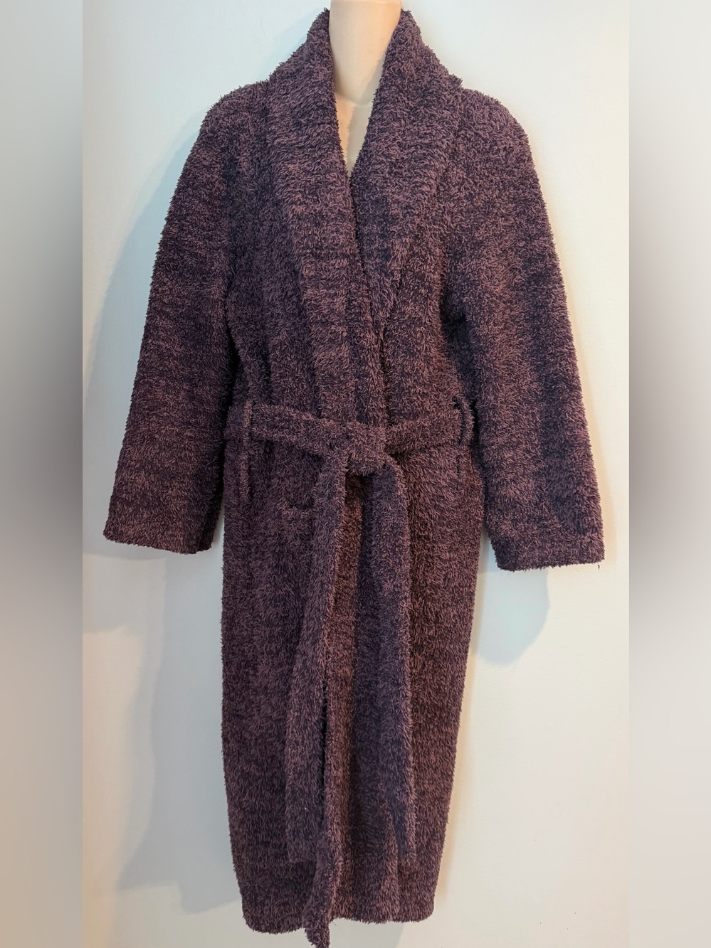 Barefoot Dreams CozyChic Plush Belted Long Purple Heathered Robe size 1 S/M